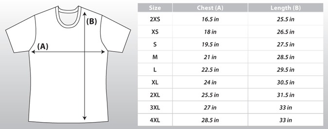 Custom Sublimated Softball Jerseys and Uniforms: Size Chart